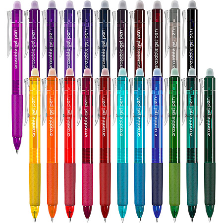 22-Ct Vanstek Retractable Erasable 0.7mm Gel Pens w/ Clicker & Comfort Grip