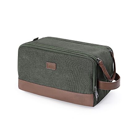 WANDF Travel Toiletry Bag for Men, Canvas Shaving Dopp Kit