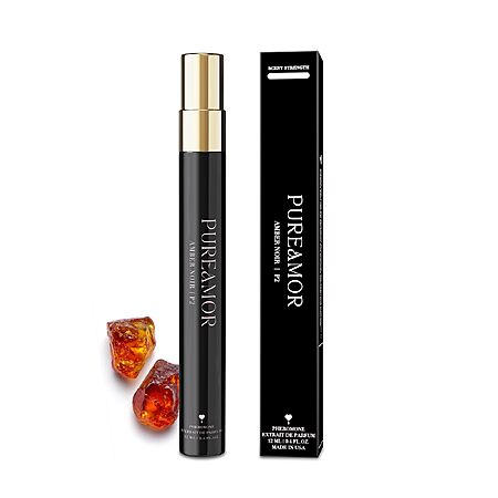 PUREAMOR Pheromone Perfume for Women, Amber Noir Extrait de Parfum - Long Lasting Vanilla Amber Scent, 30% High Concentration, Travel Size Fragrance Spray