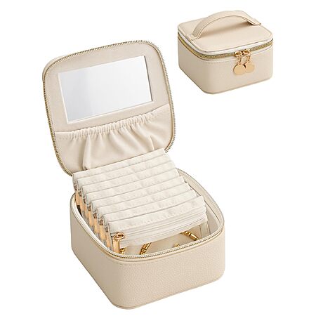 Lolalet Travel Jewelry Organizer for Women, Jewelry Case with Mirror