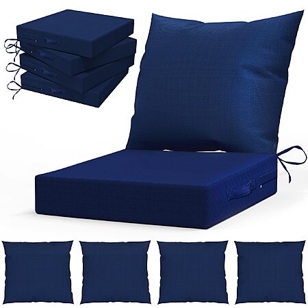 L’AGRATY Outdoor Chair Cushions for Patio Furniture：24" x 24" Deep Seat Cushions with Backrest for Couch Sofa Chair