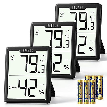 DOQAUS 3 Pack Digital Hygrometer Indoor Thermometer.