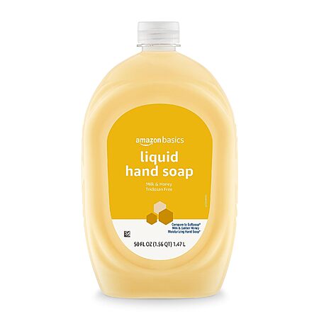 50-Oz Amazon Basics Liquid Hand Soap Refill  (Milk & Honey) $2.65 w/ S&S