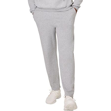 $9 Hanes Men's EcoSmart Sweatpants with Pockets, Open Hem Bottom (Light Steel and Black)
