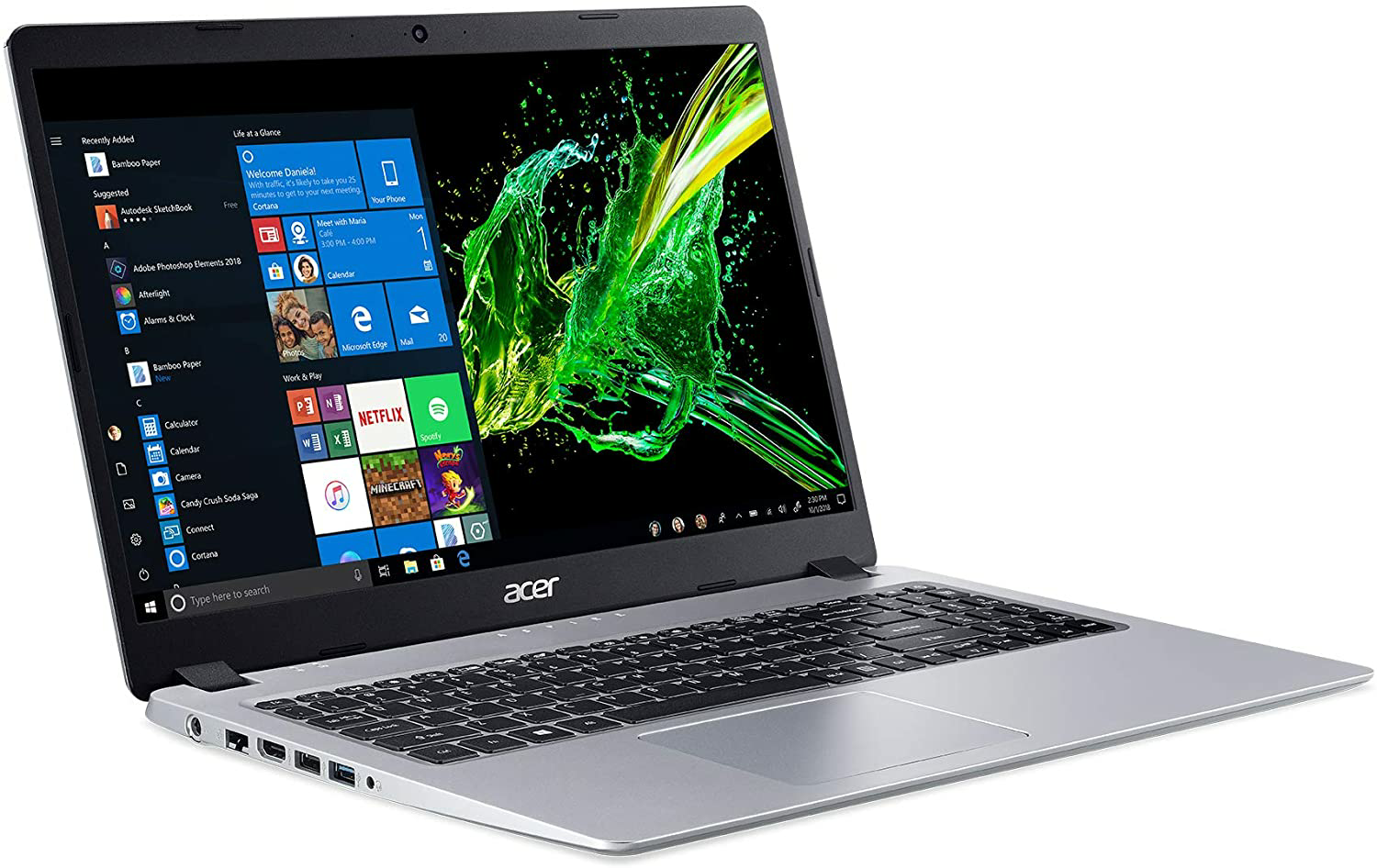Amazon.com: Acer Aspire 5 Slim Laptop, 15.6 inches Full HD IPS Display, AMD Ryzen 3 3200U, Vega 3 Graphics, 4GB DDR4, 128GB SSD, Backlit Keyboard, Windows 10 in S Mode, A515-43-R19