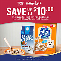 Buy Participating Kellogg's Cereal & Partner Product, Get a $5 Kellogg’s Cereal Coupon & $5 Partner Coupon (Silk, Activa, Thomas, Ziploc)