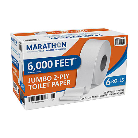 Sam's Club: 6-Ct Marathon Jumbo Roll Bathroom Tissue + 2-Roll Jumbo ...
