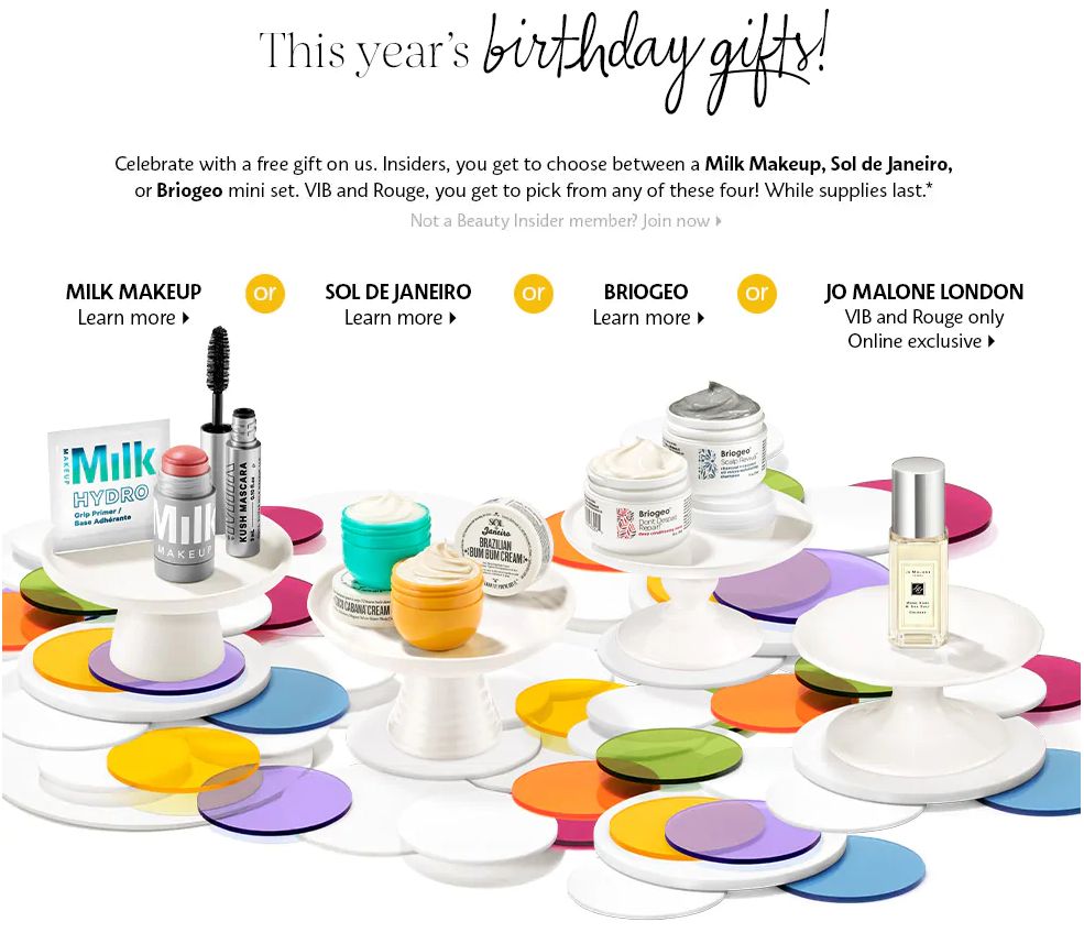 Free Sephora Birthday Gift 2020 (Milk Makeup, Sol de Janeiro, or Briogeo Mini Set)