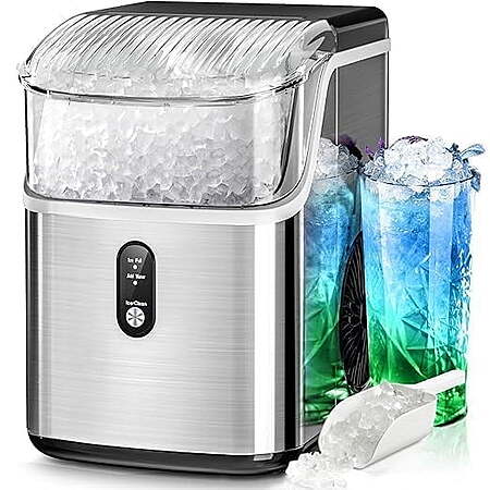 KISSAIR Countertop 35lbs/24H Nugget Ice Maker w/ Self Cleaning Function (Stainless Steel) $83.89 + Free Shipping w/ Walmart+ or on $35+