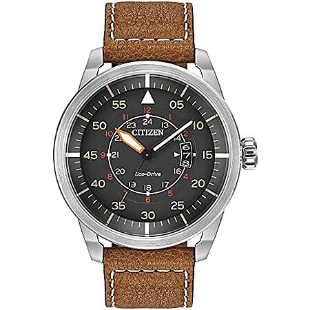 Citizen Eco-Drive Avion 45mm 3-Hand Date Watch w/ Leather Strap $166.95 + Free S&H