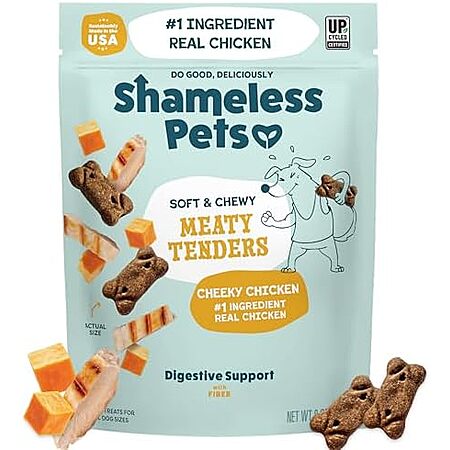 8-Oz Shameless Pets Cheeky Chicken Meaty Tenders Soft & Chewy Dog Treats $2.80 w/ S&S
