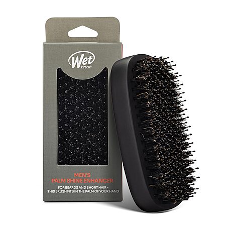 Wet Brush Shine Enhancer Palm Boar Bristle Hair & Beard Brush (Black) $7.40