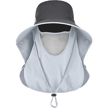 LCZTN Women's & Men's Wide Brim Sun Hat w/ Removable Face & Neck Flap w/ UPF 50+ (Dark Gray) $4.89 + Free Shipping w/ Prime or on $35+