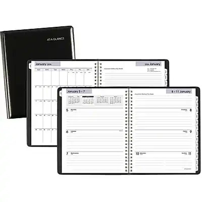 7" x 8.5" AT-A-GLANCE 2026 DayMinder Faux Leather Cover Planners (black) $7.10 & More + Free Shipping