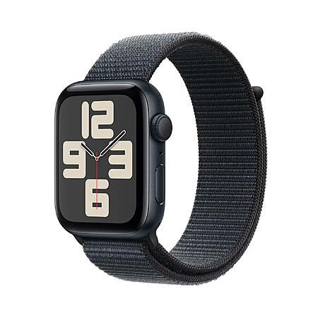 Apple Watch SE (2nd Gen) [GPS 44mm] Smartwatch with Midnight Aluminum Case with Ink Sport Loop $159