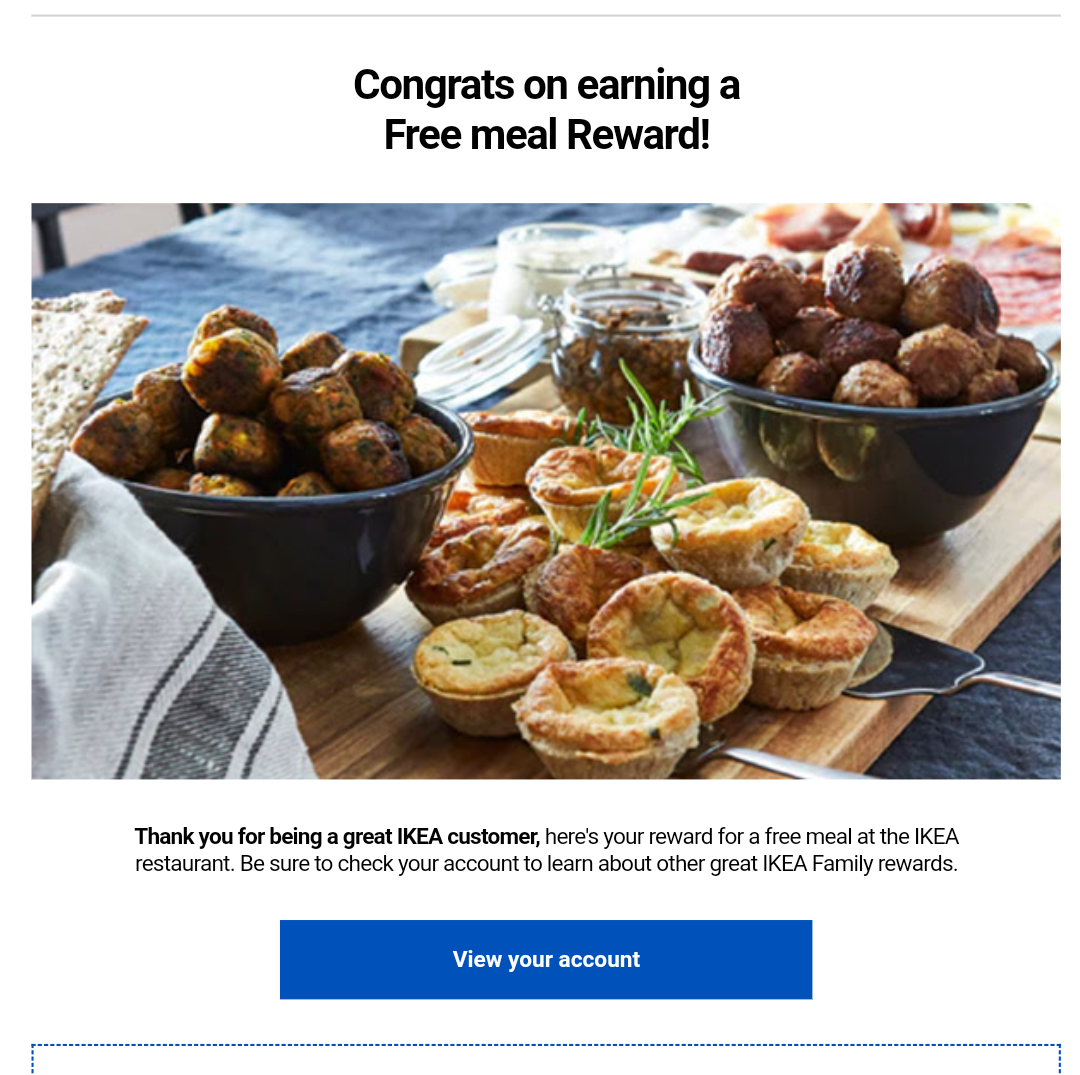 YMMV Check email for Free Ikea entree