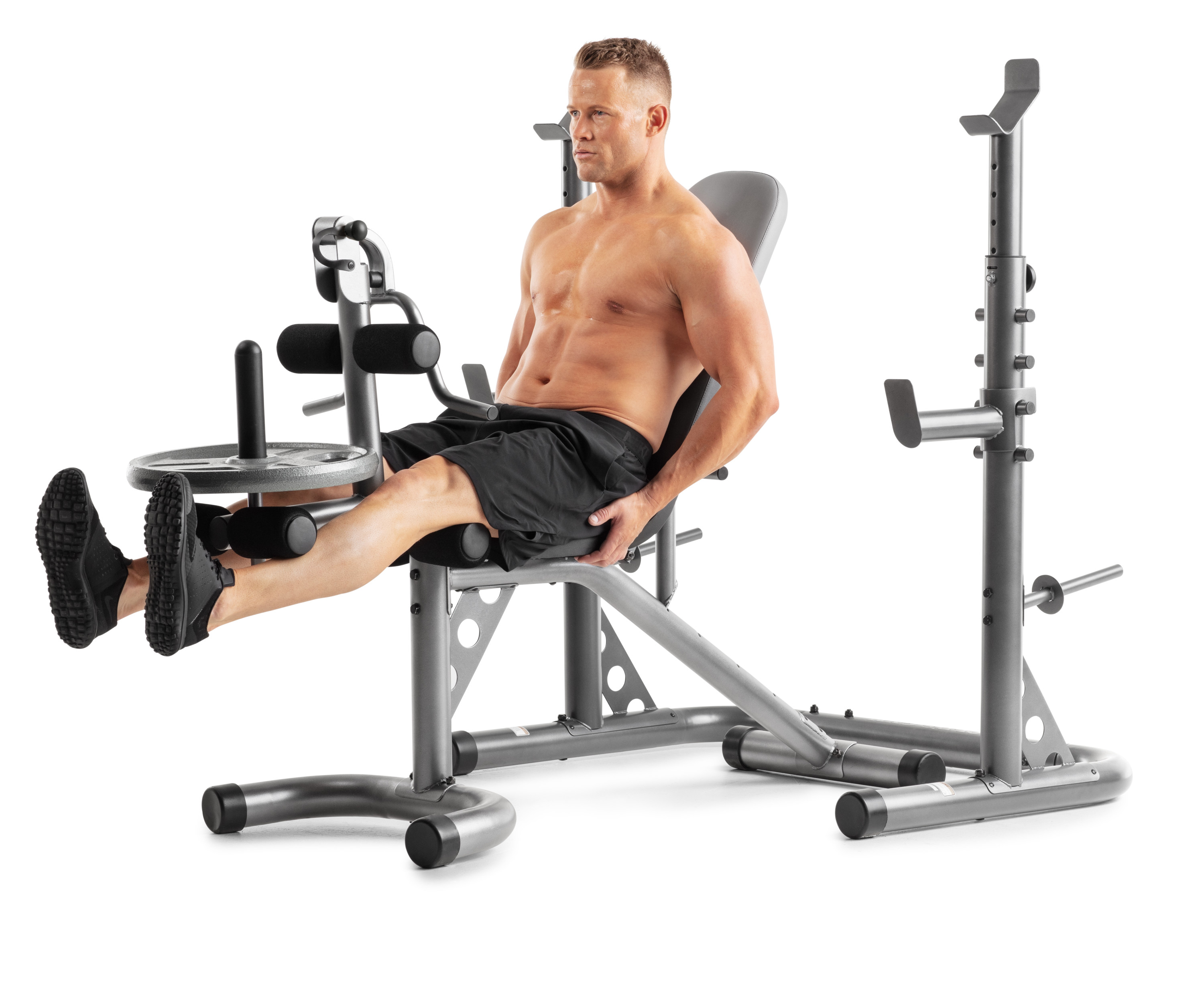 Weider XRS 20 Adjustable Olympic Workout Bench with Independent Squat Rack and Preacher Pad $199.99