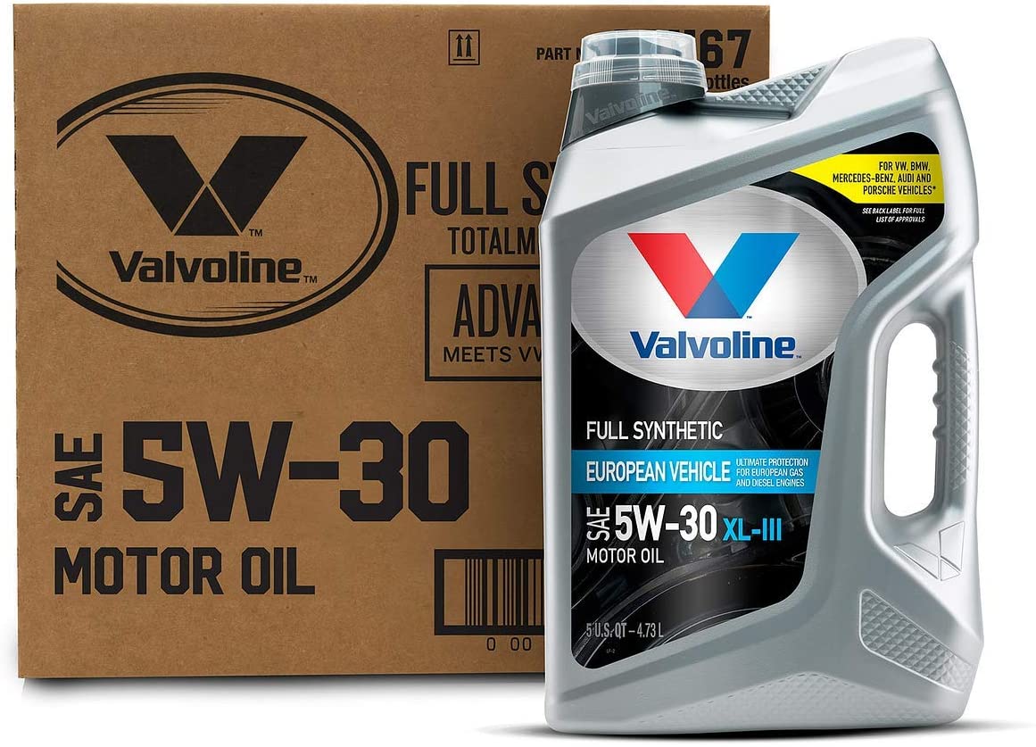 Valvoline European Vehicle Full Synthetic XL-III SAE 5W30 Motor Oil 5QT Jugs, Case of 3, 15QT Total, $53.67 after $10 rebate, at Amazon $63.67