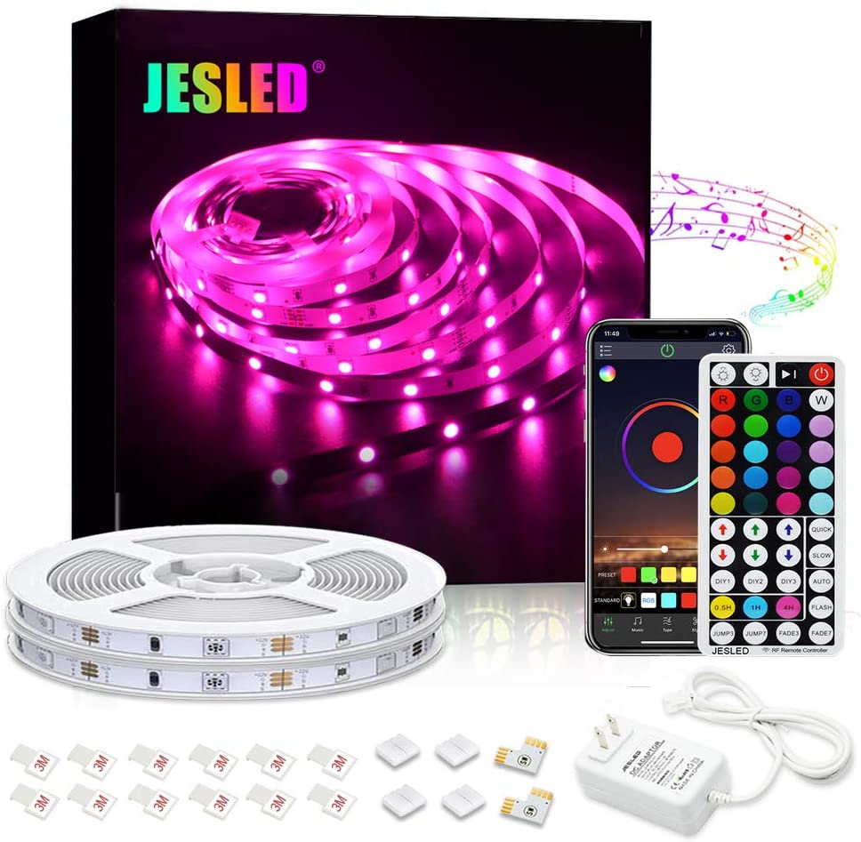 JESLED Bluetooth LED Light Strip, 32.8ft/10M Color Changing LED Strip Lights $16.19+Free Shipping