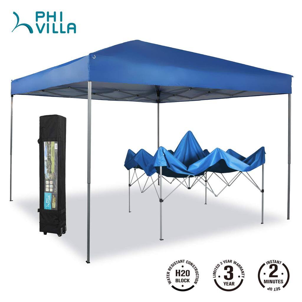 Phi Villa 10 x 10ft Pop Up Canopy Event Tent, 100 Sq. Ft of Shade $68.99 + Free Delivery