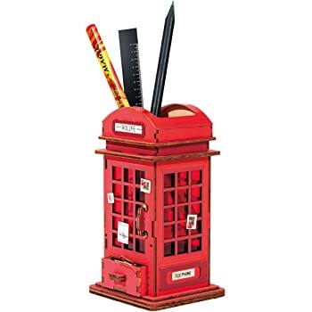 RoboTime Mini Wooden Phone Booth Pen Holder Craft Kit & More Styles $8.99 +  Free Shipping