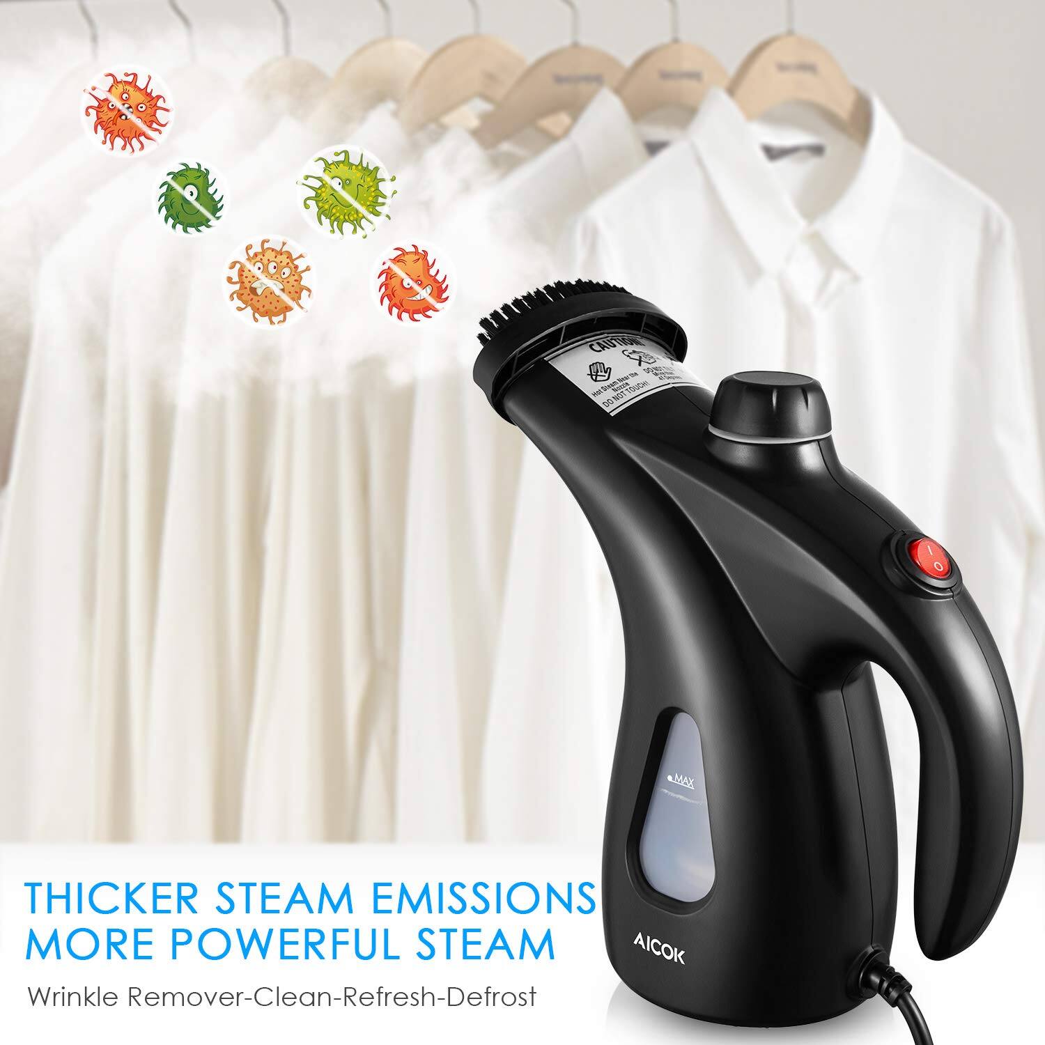 Clothes Steamer AICOK 950W 30S Fast Heat-up Handheld for Garments $7.43 + FS w/ Amazon Prime