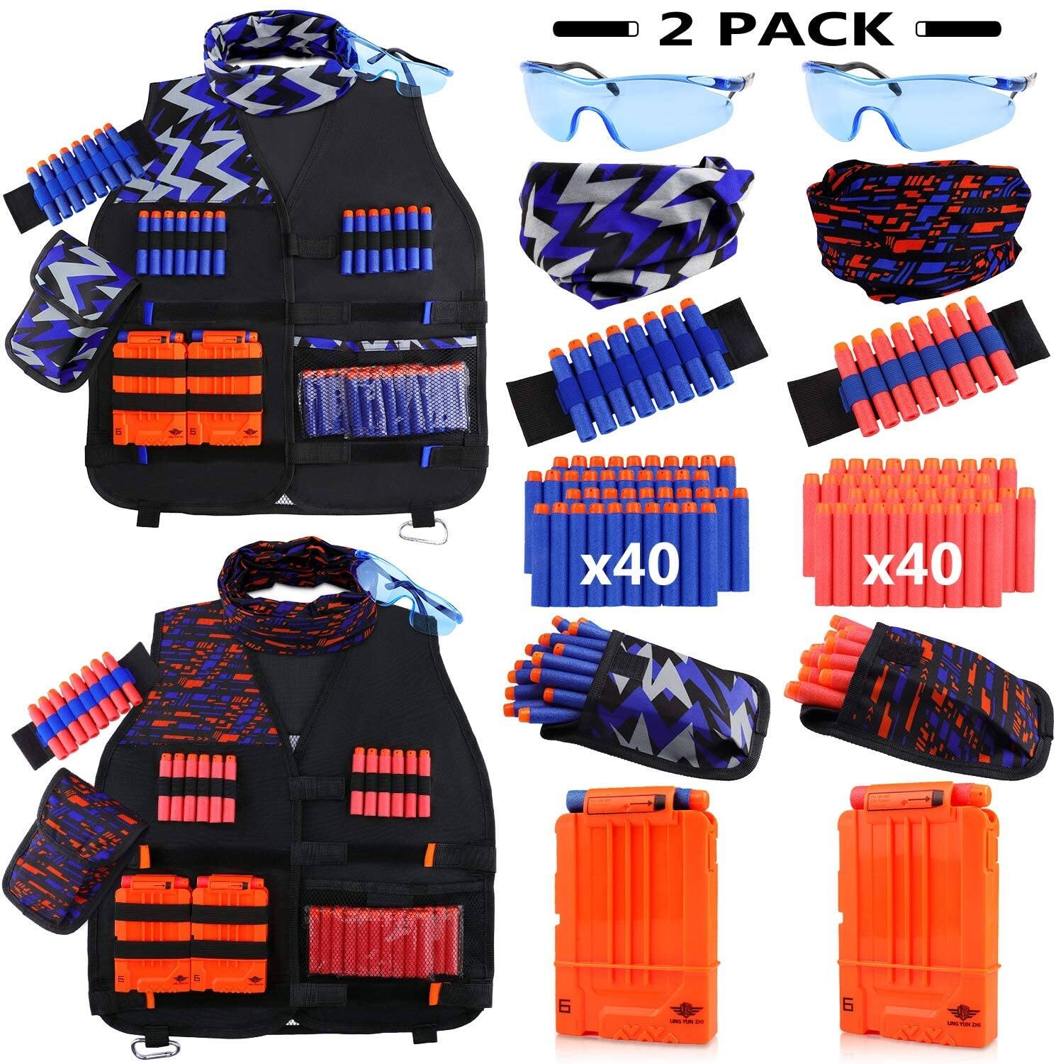 2-Pack Kids Tactical Vest Kit (Compatible with Nerf Guns N-Strike Elite Series) $17.99 + Free Shipping