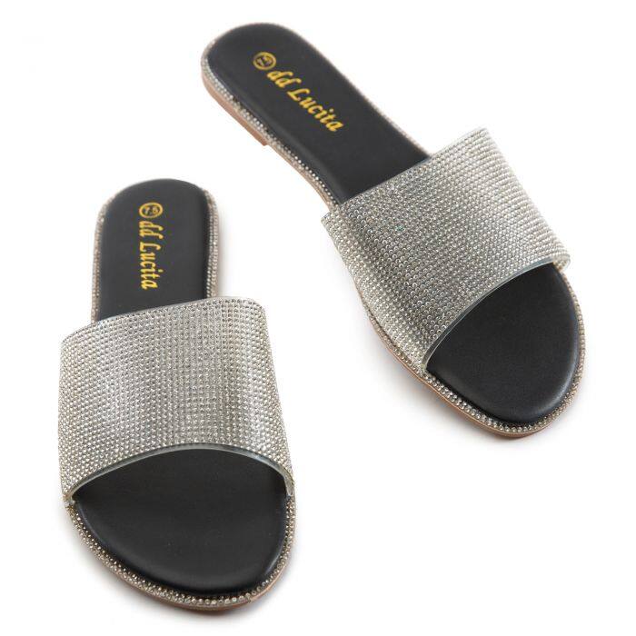 Sarah-002 Rhinestone Sandals Black - $24.99 + Free Shipping