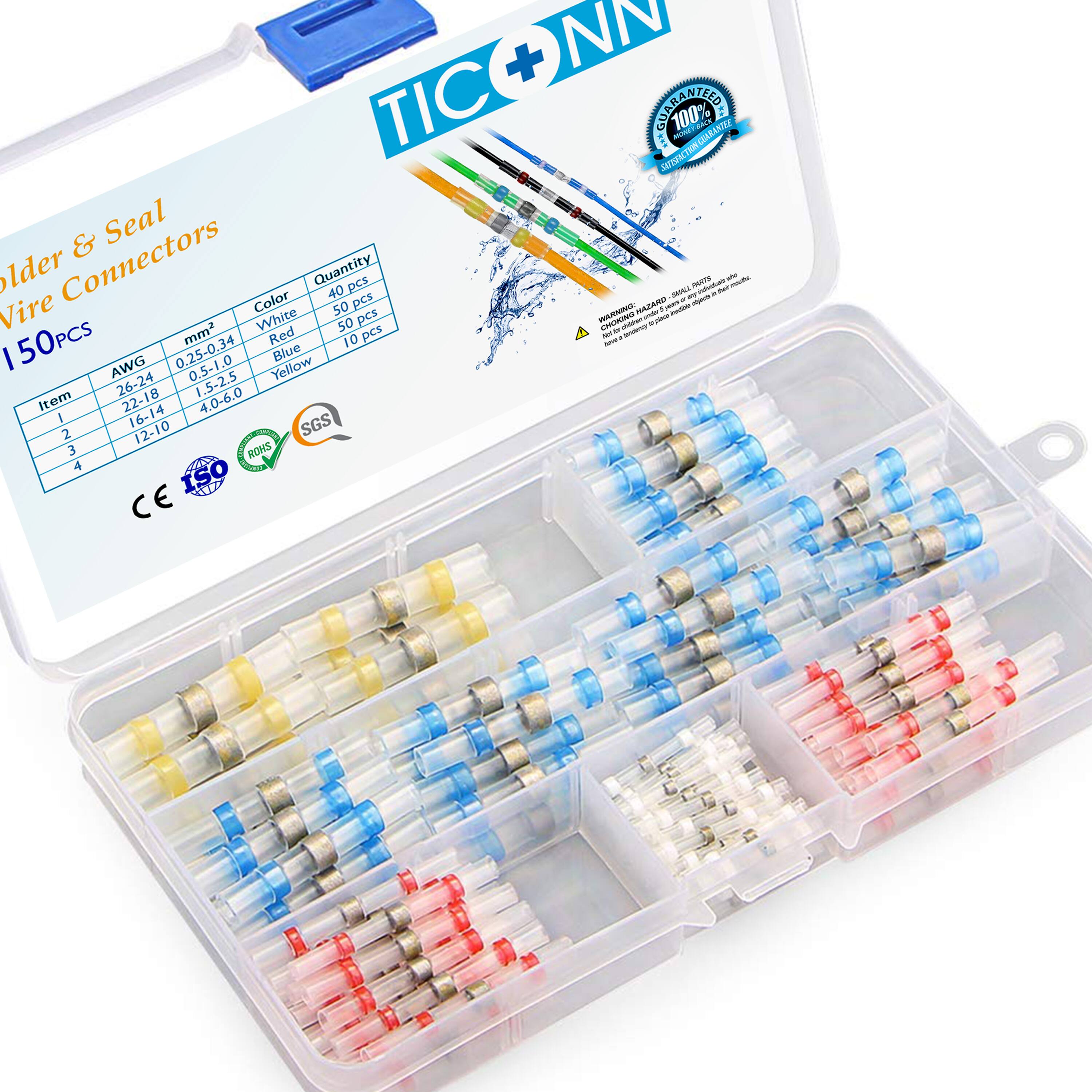 150pcs Solder Seal Heat Shrink Wire Connectors; 200pcs Heat Shrink Butt Terminals $9.07 + FS w/ Prime