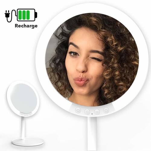 Makeup Mirror with 66 LED Lights / Detachable 7X Magnifying Tricolor Lighting, Rechargeable / 180° Adjustable Rotation / - $18.35 + Free Shipping