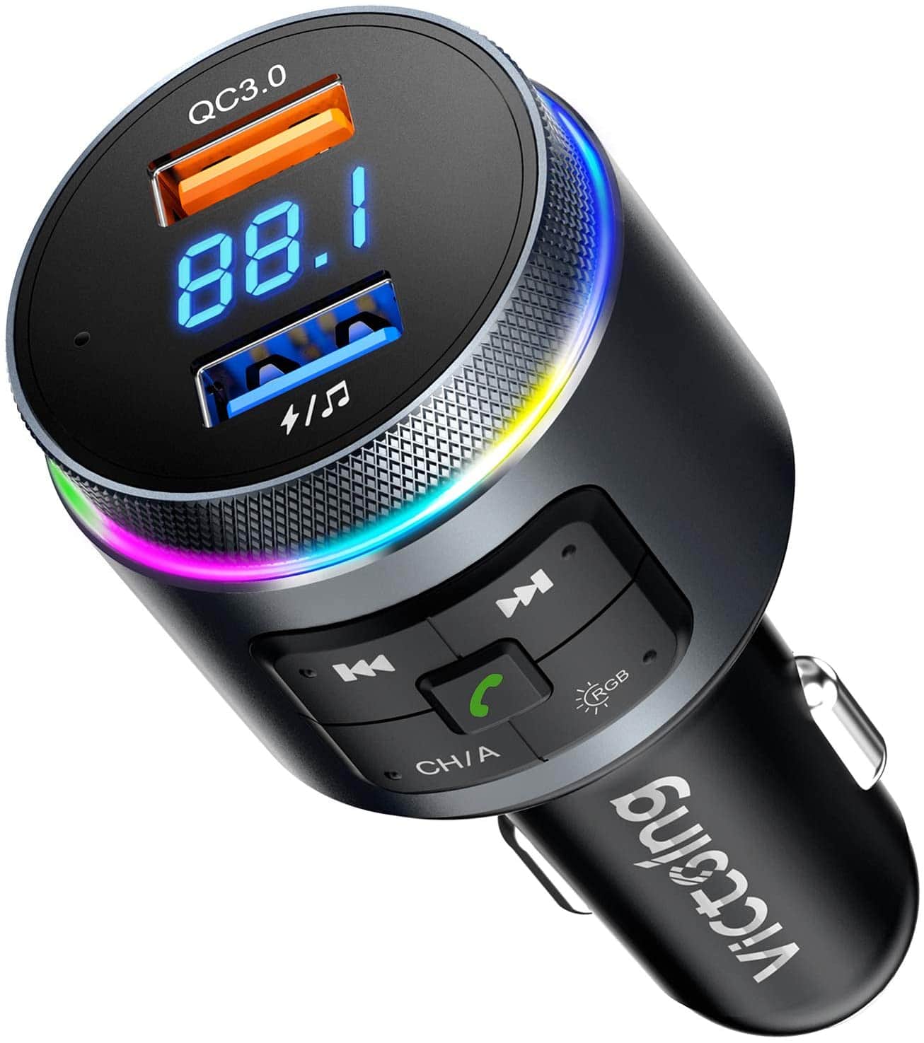 VicTsing Dual Mic & Auto Scan Bluetooth FM Transmitter with QC3.0 $9.99 + FS w/ Prime or Orders $25+