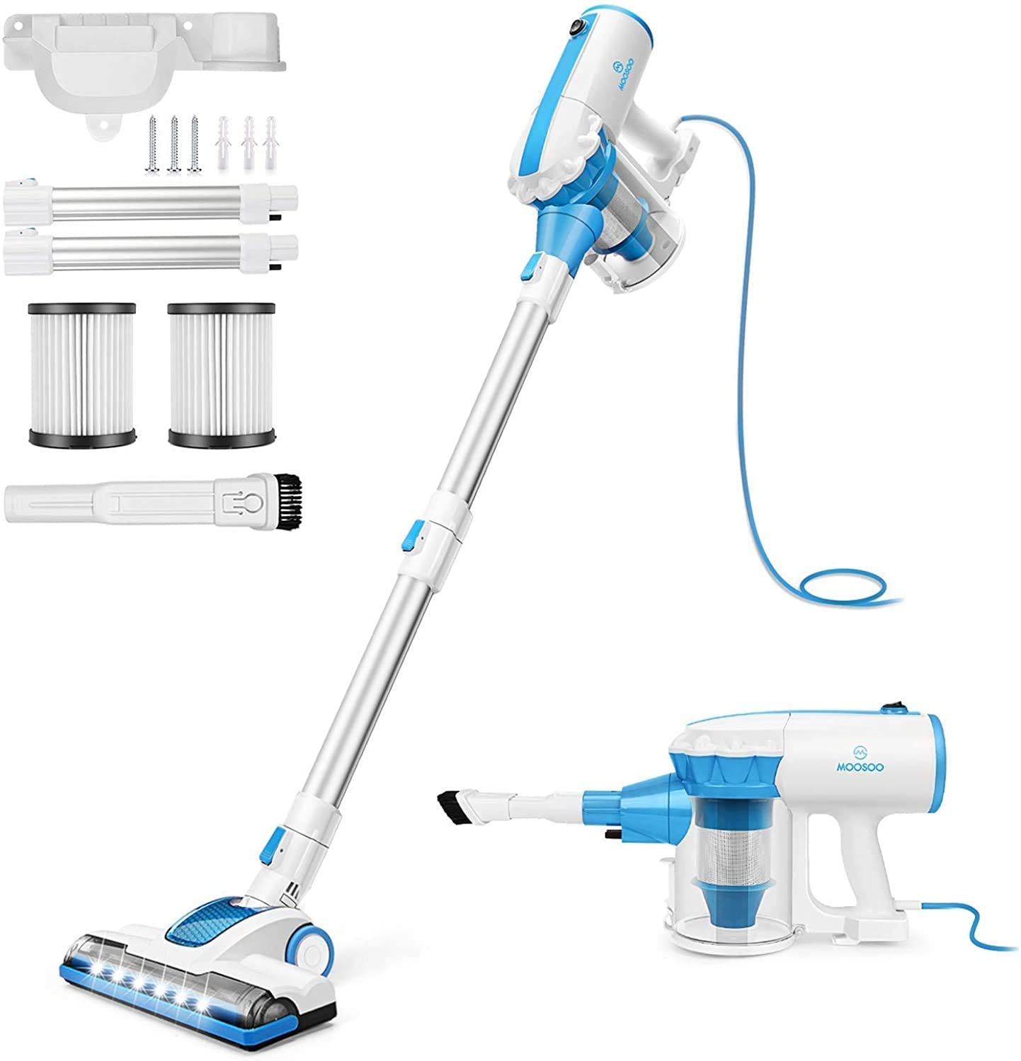 MOOSOO 4 in 1 Corded Stick Vacuum Cleaner with 2Pcs HEPA $54.98 + Free Shipping