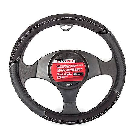 AutoCraft Steering Wheel Cover, Neoprene/Carbon Fiber, Black $0.89