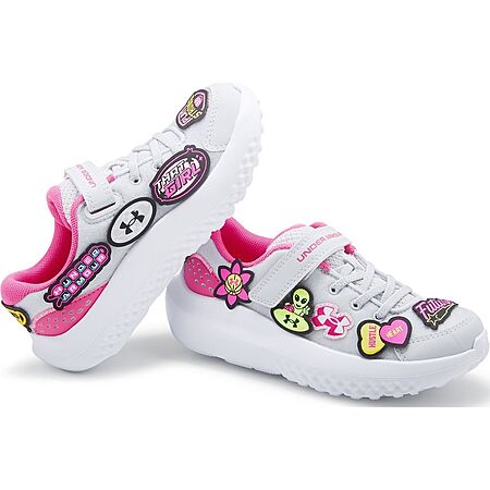 Under Armour Little Girls' Surge 4 Running Shoes w/ Removable Patches (Grey/Pink) $16.80 + Free Shipping