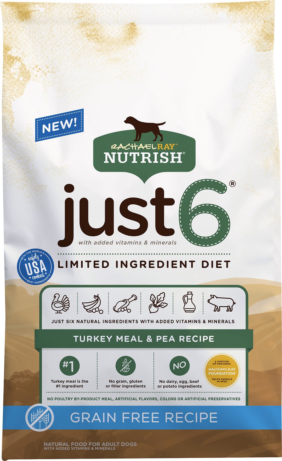 24-Lbs Rachael Ray Nutrish Just 6 Natural Grain-Free Limited Ingredient Diet Dry Dog Food $17.10 or less w/ Autoship + Free Shipping $49+