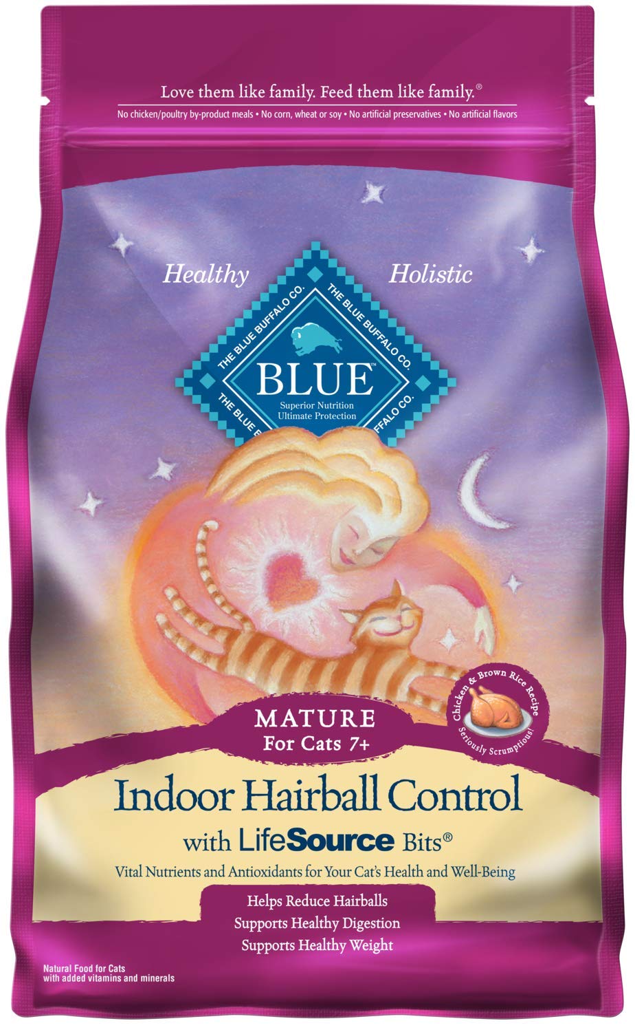 7-Lbs Blue Buffalo Indoor Hairball Control Chicken & Brown Rice Recipe Mature Dry Cat Food $10.45 w/ S&S & More + Free Shipping w/ Amazon Prime