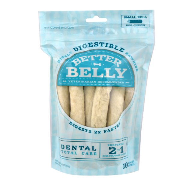 10-Ct Better Belly Dental Total Care Rawhide Roll Dog Treats (Small) $3.30 w/ S&S + Free Shipping w/ Amazon Prime or Orders $25+