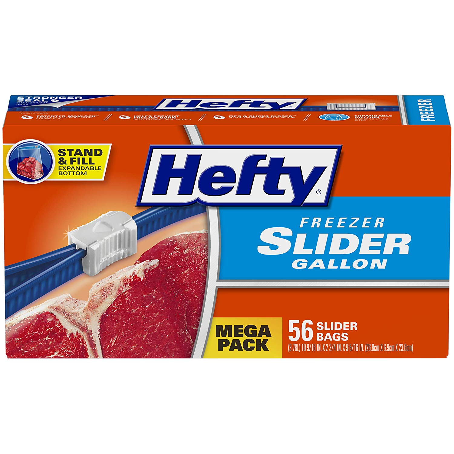56-Count Hefty Slider Freezer Bags (Gallon) $5.88 w/ S&S + Free S&H