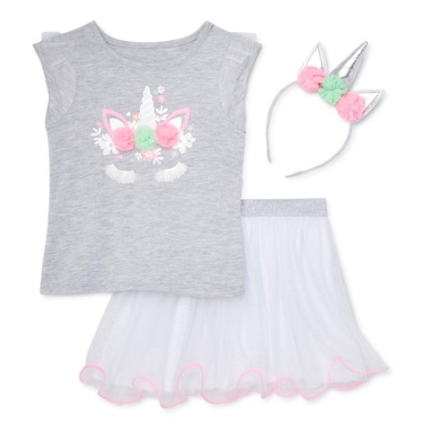 3-Pc. Wonder Nation Baby/Toddler Girls' Tee, Tutu & Headband (Unicorn, Mermaid & More) $7, Freestyle Revolution Girls' Tie Dye Romper w/ Headband $6.50 & More + Free S/H on $35+