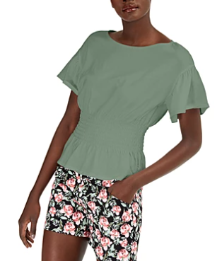 INC Women's Tops: Smocked-Waist T-Shirt (various) $7.96, Boxy-Fit Printed Crewneck T-Shirt (cheetah) $7.96 & More + Free Ship to Store at Macys or Free S/H on $25+