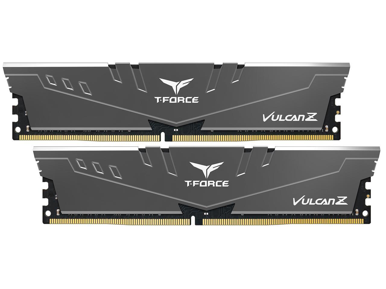 TEAMGROUP T-Force Vulcan Z DDR4 16GB Kit (2 x 8GB) 3200MHz (PC4 25600) CL16 Desktop Memory Module Ram - Gray / Red Free Shipping @Amazon.com / Newegg.com $54.99
