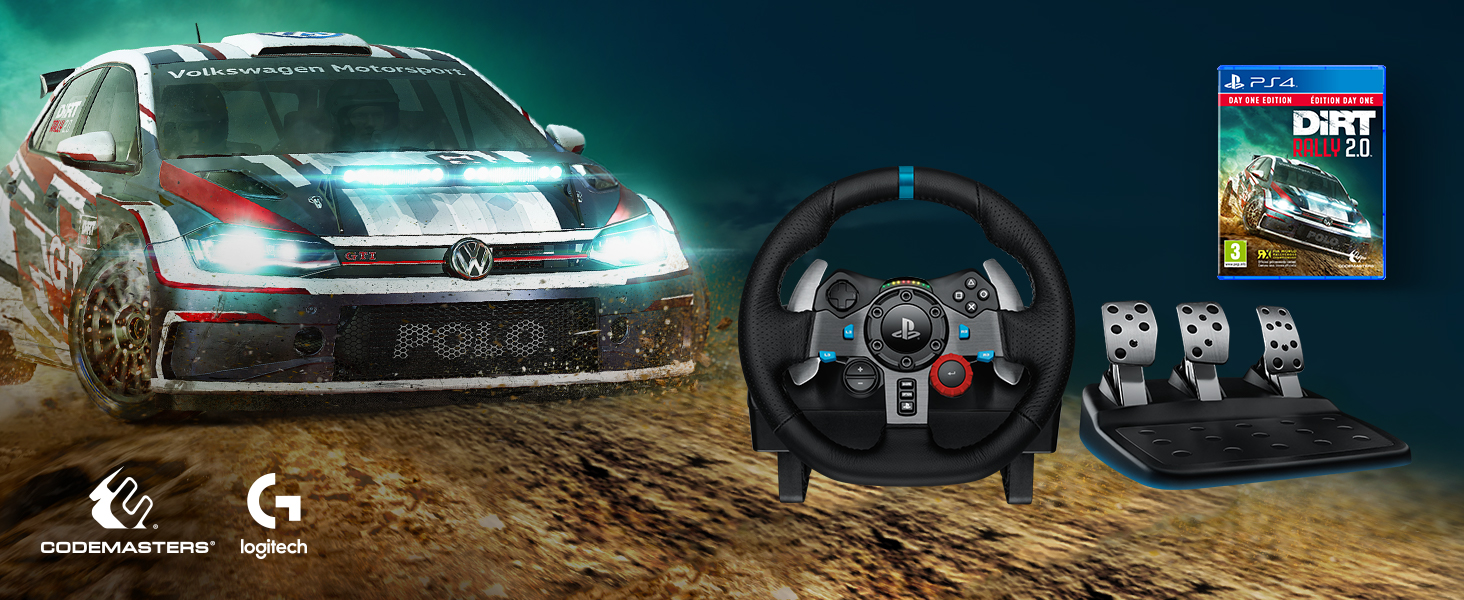 Logitech Dual-Motor Feedback Driving Force G29 Gaming Racing Wheel with Responsive Pedals for PlayStation 4 and PlayStation 3 - Black $233.36