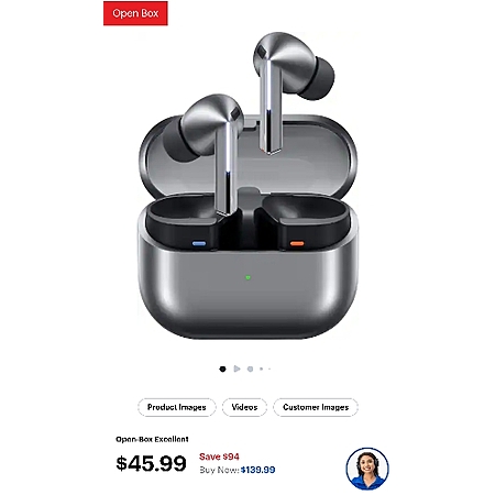 Open Box/Excellent: Samsung Galaxy Buds3 Pro Wireless Earbud Headphones $46 & More + Free S&H