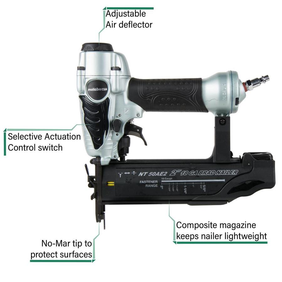 Metabo HPT (was Hitachi Power Tools) 2-in 18-Gauge Pneumatic Brad Nailer $49.97