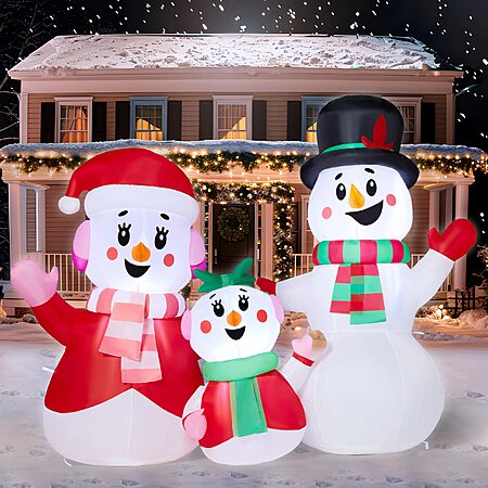 JOYIN Christmas Inflatables Snowman Family with Build-in LEDs - $19.99 ...