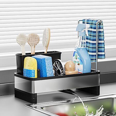 Ewaiira Stainless Steel Sink Caddy, (Various Colors) - $11.99