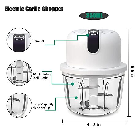 350ML Electric Garlic Chopper - $10.49