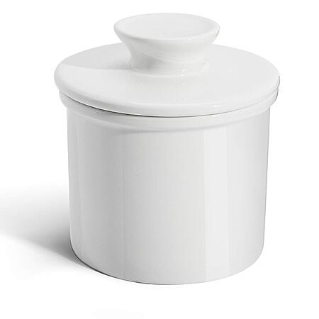 Sweese French Butter Dish - Butter Crock for Counter with Water Line for Fresh Spreadable Butter - White - $8.98