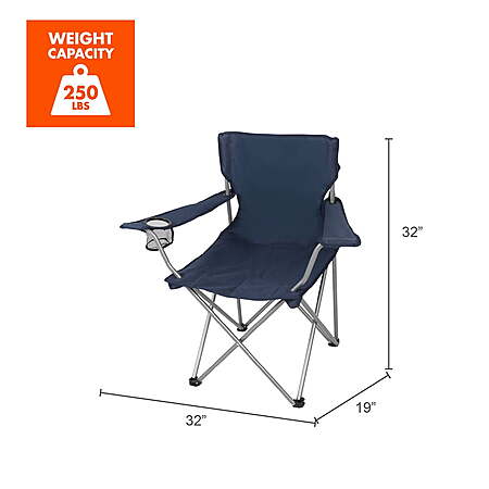 Ozark Trail Quad Folding Camp Chair with Cup Holder (various) - from $8.97 @Walmart