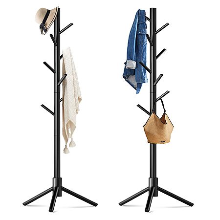 OUTGAVA Wooden Coat Rack Freestanding with 8 Hooks, 2 PCS (various) - $21.49 AC